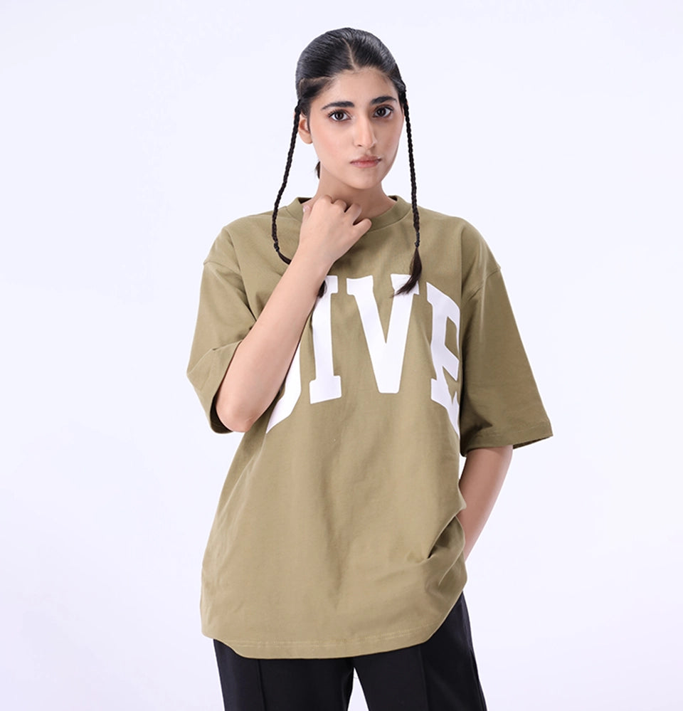 Oversized T-Shirt Give Olive