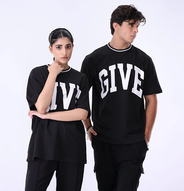 Oversized T-Shirt Give Black