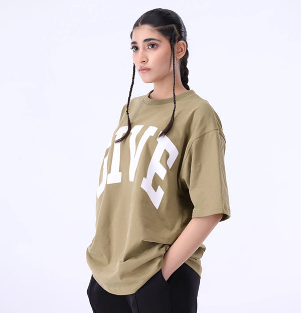 Oversized T-Shirt Give Olive