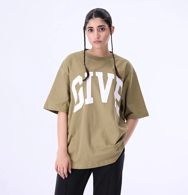 Oversized T-Shirt Give Olive